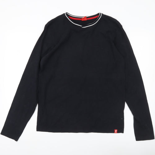 LFC Men’s Black Long Sleeve Cotton Crew Neck Casual Top M