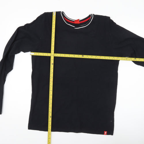 LFC Men’s Black Long Sleeve Cotton Crew Neck Casual Top M