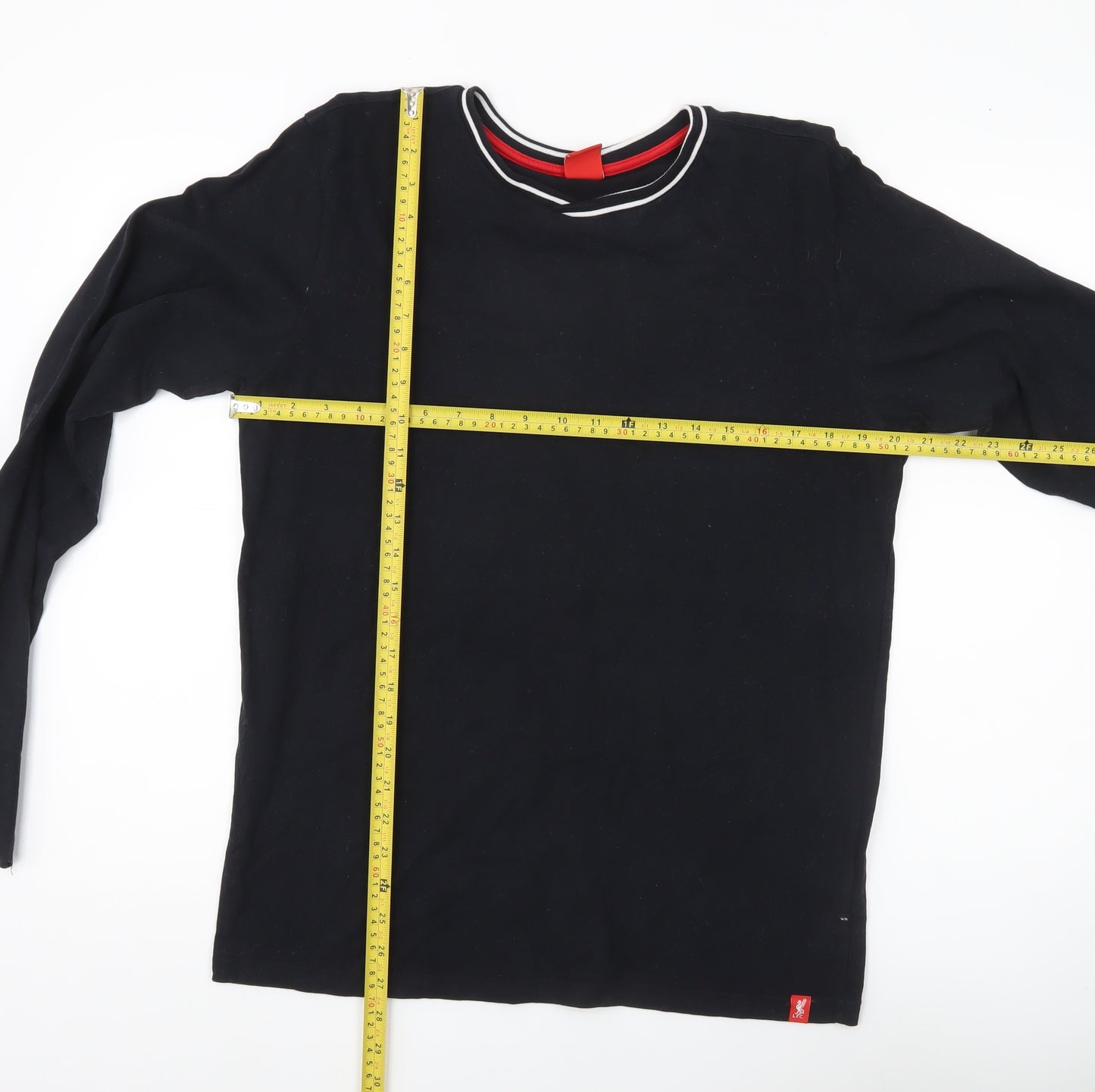 LFC Men’s Black Long Sleeve Cotton Crew Neck Casual Top M