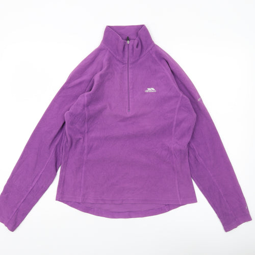 Trespass Womens Purple M Fleece 1/4 Zip Pullover Sweatshirt Hiking