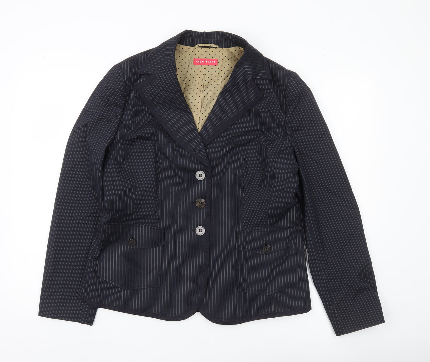 Apriori Women's Blue Pinstripe Blazer Size 16 Regular Fit