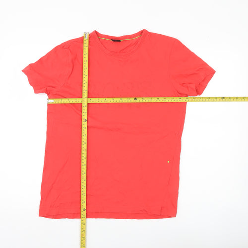 Hugo Boss Men’s Red Crew Neck Short Sleeve Cotton T-Shirt Size S