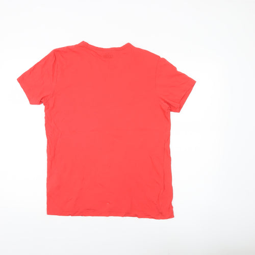 Hugo Boss Men’s Red Crew Neck Short Sleeve Cotton T-Shirt Size S