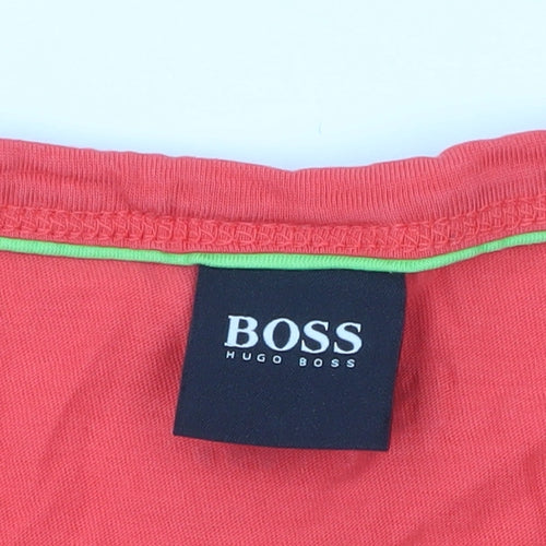 Hugo Boss Men’s Red Crew Neck Short Sleeve Cotton T-Shirt Size S