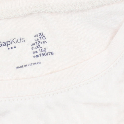 Gap Kids Girls Beige Sequin Star Long Sleeve T-Shirt UK 12 Years XL
