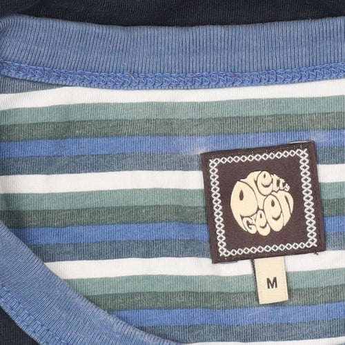 Pretty Green Men’s Navy Blue Crew Neck Cotton T-Shirt Size M Regular Fit