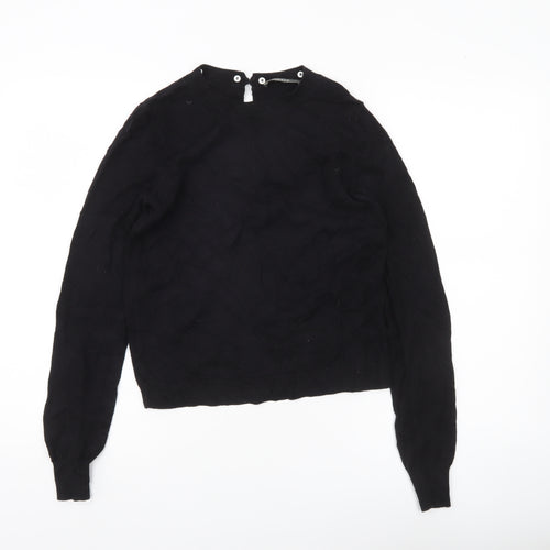Oasis Womens Black Crew Neck Knit Jumper Size S Long Sleeve