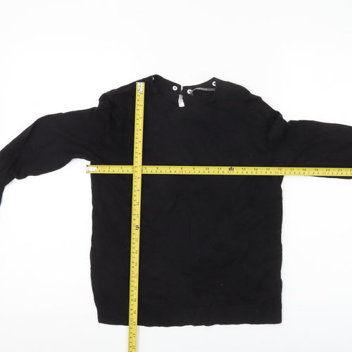 Oasis Womens Black Crew Neck Knit Jumper Size S Long Sleeve