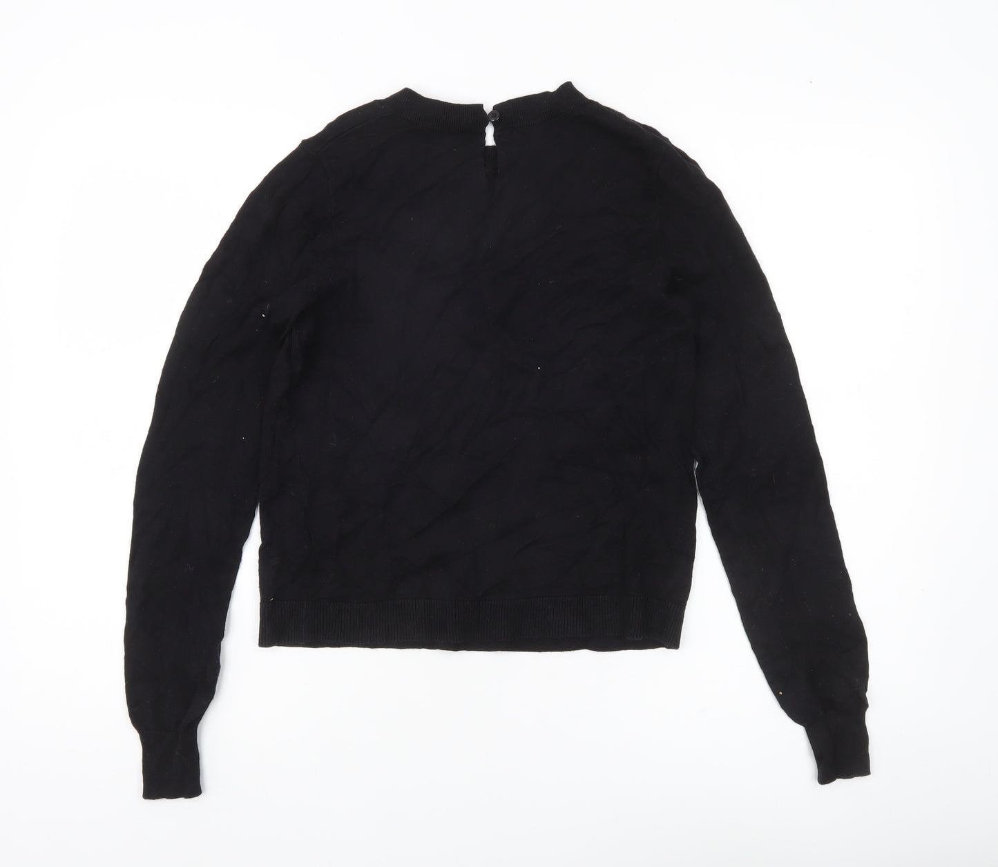 Oasis Womens Black Crew Neck Knit Jumper Size S Long Sleeve