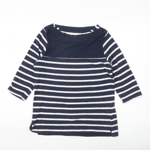 Regatta Womens Blue Striped Nautical Boat Neck Top Size 10