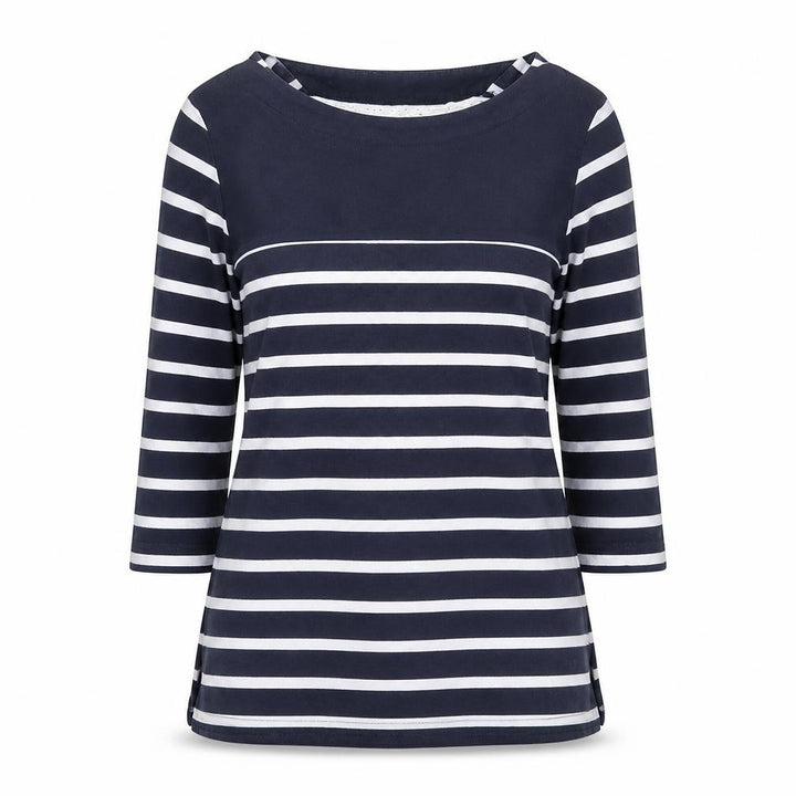 Regatta Womens Blue Striped Nautical Boat Neck Top Size 10
