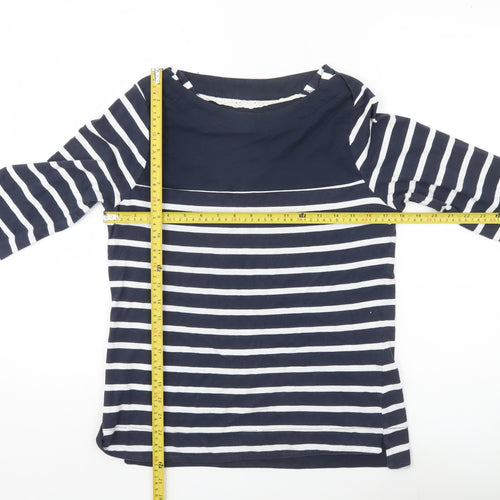 Regatta Womens Blue Striped Nautical Boat Neck Top Size 10