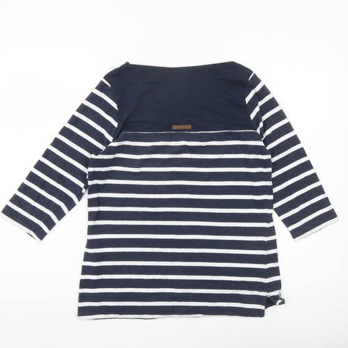 Regatta Womens Blue Striped Nautical Boat Neck Top Size 10