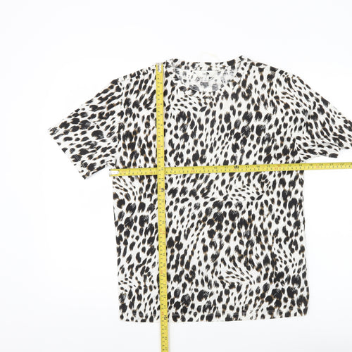 Marks and Spencer Womens Multicoloured Animal Print T-Shirt Size 8