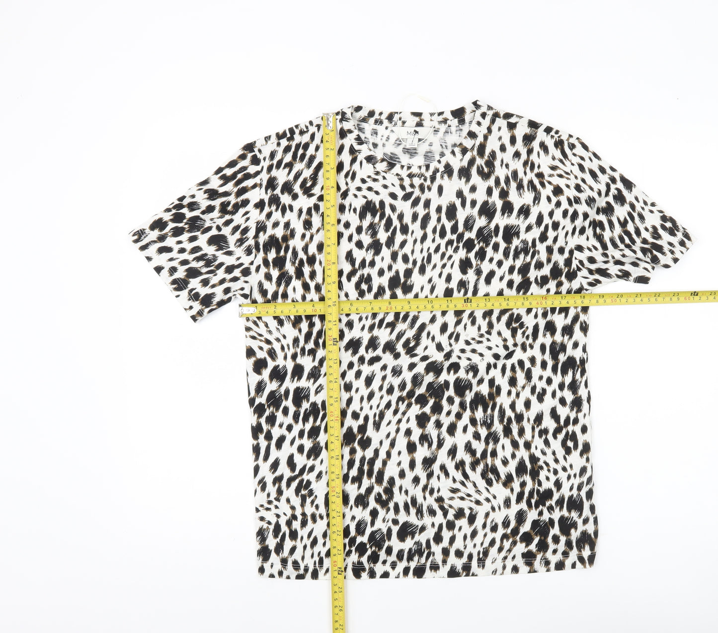 Marks and Spencer Womens Multicoloured Animal Print T-Shirt Size 8
