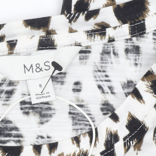 Marks and Spencer Womens Multicoloured Animal Print T-Shirt Size 8