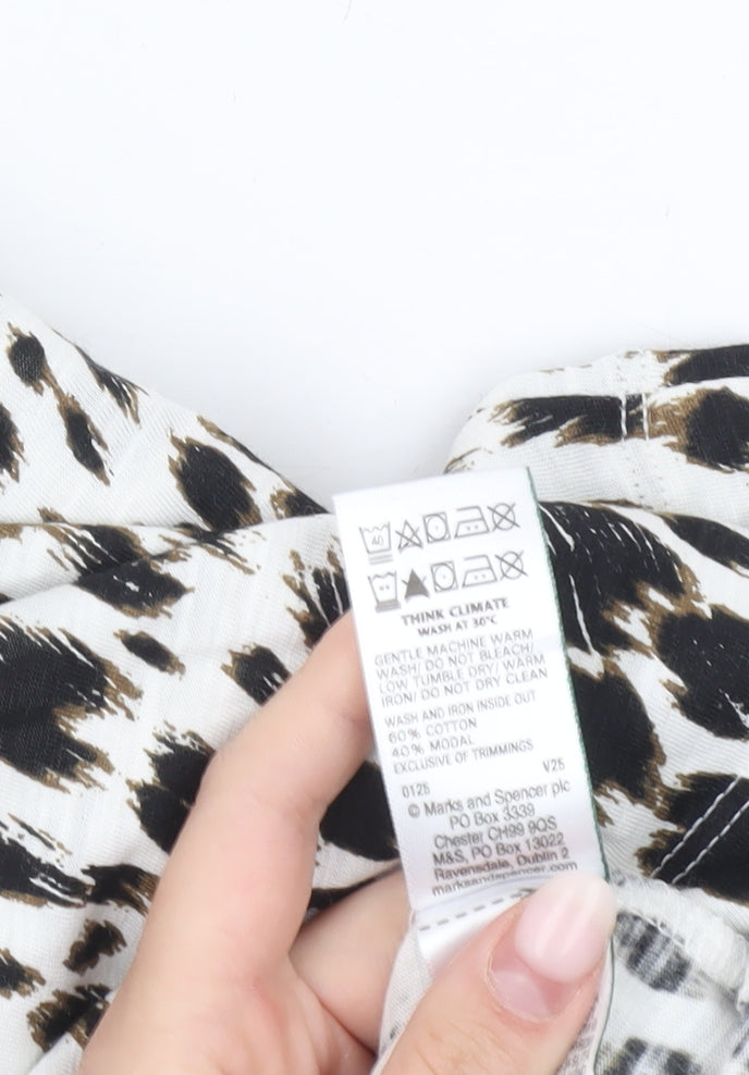 Marks and Spencer Womens Multicoloured Animal Print T-Shirt Size 8