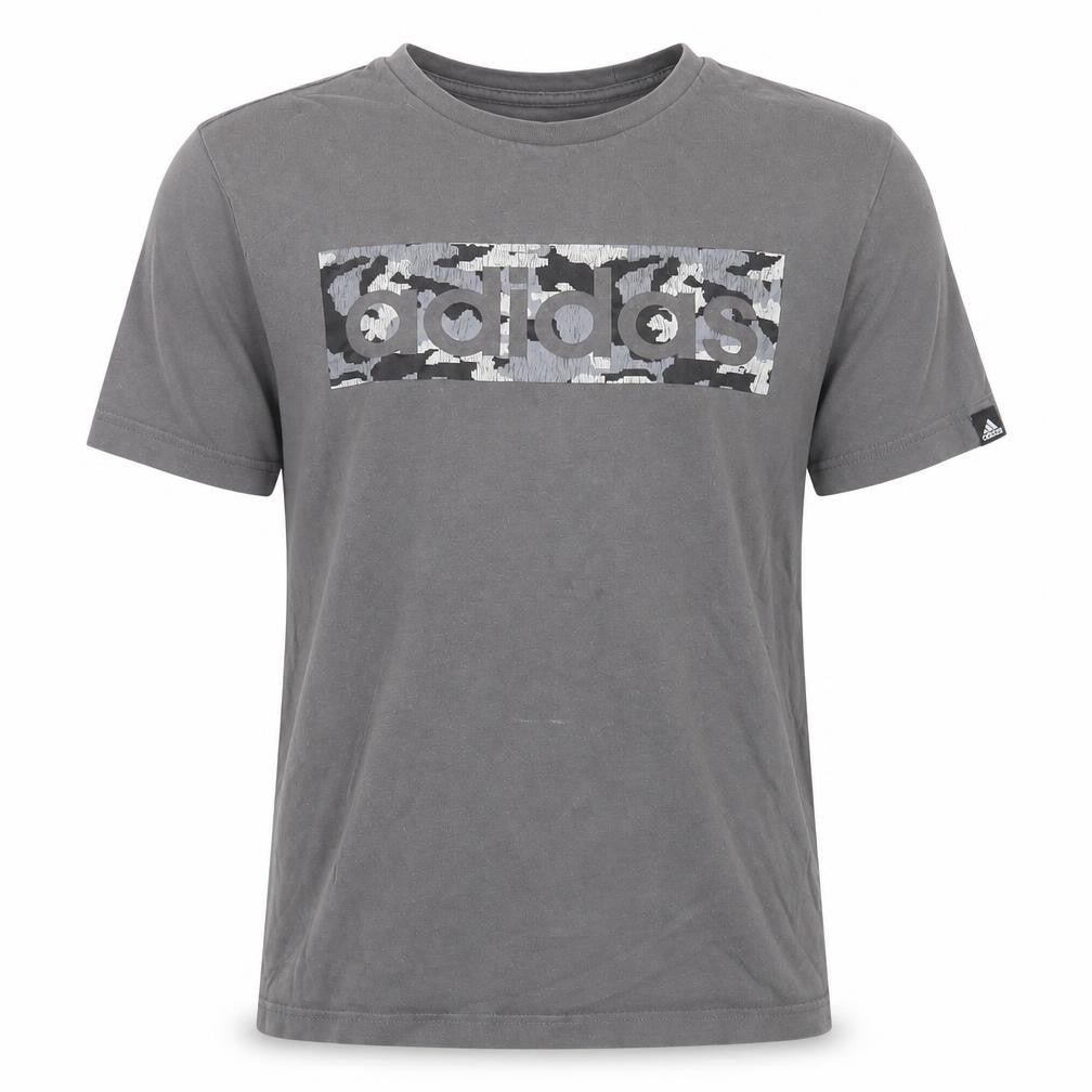 Adidas Boys Grey T-Shirt 11-12 Years Short Sleeve Cotton Logo Sports Top