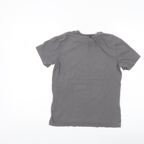 Adidas Boys Grey T-Shirt 11-12 Years Short Sleeve Cotton Logo Sports Top