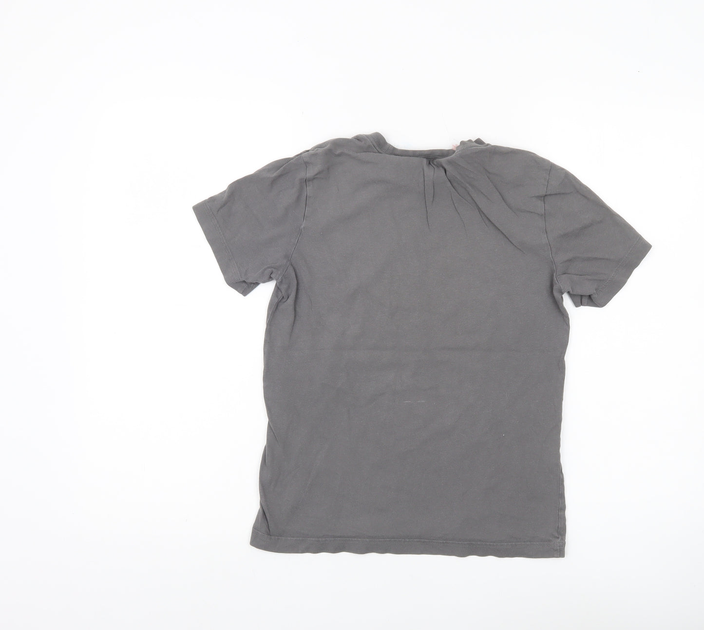 Adidas Boys Grey T-Shirt 11-12 Years Short Sleeve Cotton Logo Sports Top