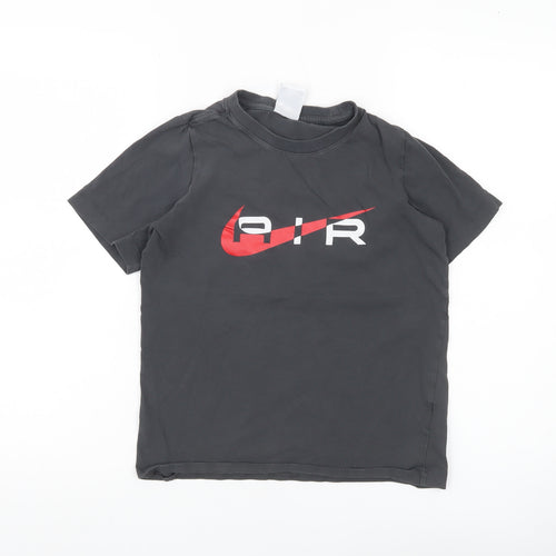 Nike Boys Black AIR Logo Graphic T-Shirt Short Sleeve 12-13 Years