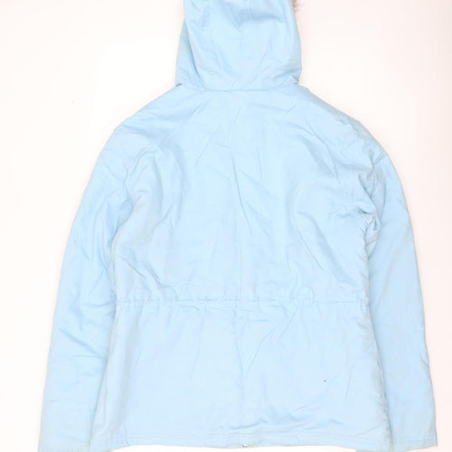 Reebok Women’s Blue Hooded Parka Jacket Size 16 Faux Fur Trim