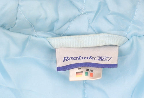 Reebok Women’s Blue Hooded Parka Jacket Size 16 Faux Fur Trim