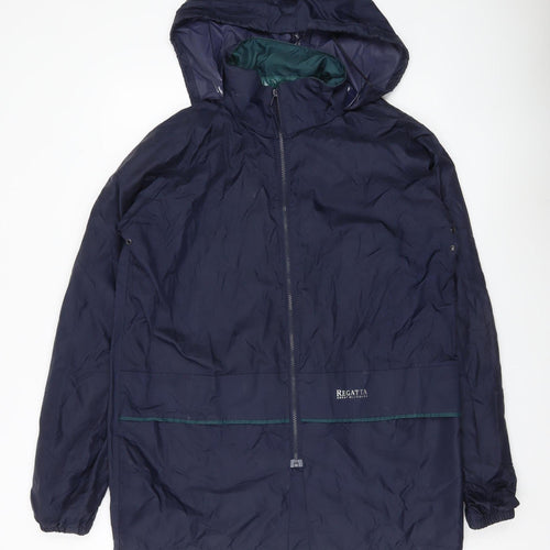 Regatta Mens Blue Small Hooded Rain Coat Jacket Outdoor Waterproof