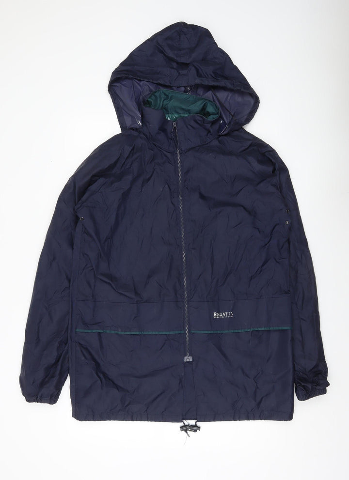 Regatta Mens Blue Small Hooded Rain Coat Jacket Outdoor Waterproof