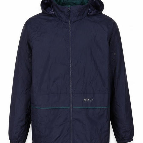 Regatta Mens Blue Small Hooded Rain Coat Jacket Outdoor Waterproof