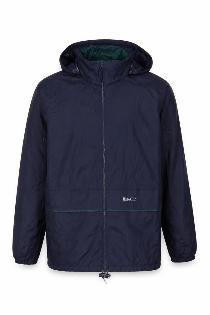 Regatta Mens Blue Small Hooded Rain Coat Jacket Outdoor Waterproof