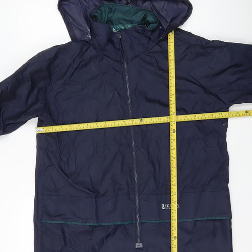 Regatta Mens Blue Small Hooded Rain Coat Jacket Outdoor Waterproof