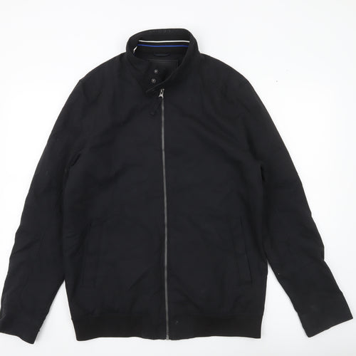 F&F Men's Black M Basic Zip Jacket Cotton Nylon Casual