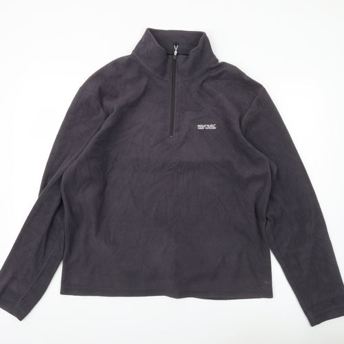 Regatta Mens Grey Fleece Sweatshirt XL 1/2 Zip Outdoor Layer