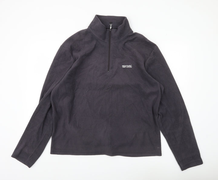 Regatta Mens Grey Fleece Sweatshirt XL 1/2 Zip Outdoor Layer