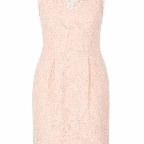 New Look Women Pink Lace Sheath Dress UK 10 Sleeveless Knee Length