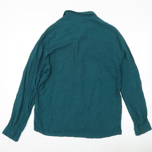 Topman Men’s Green M Viscose Long Sleeve Button-Up Shirt