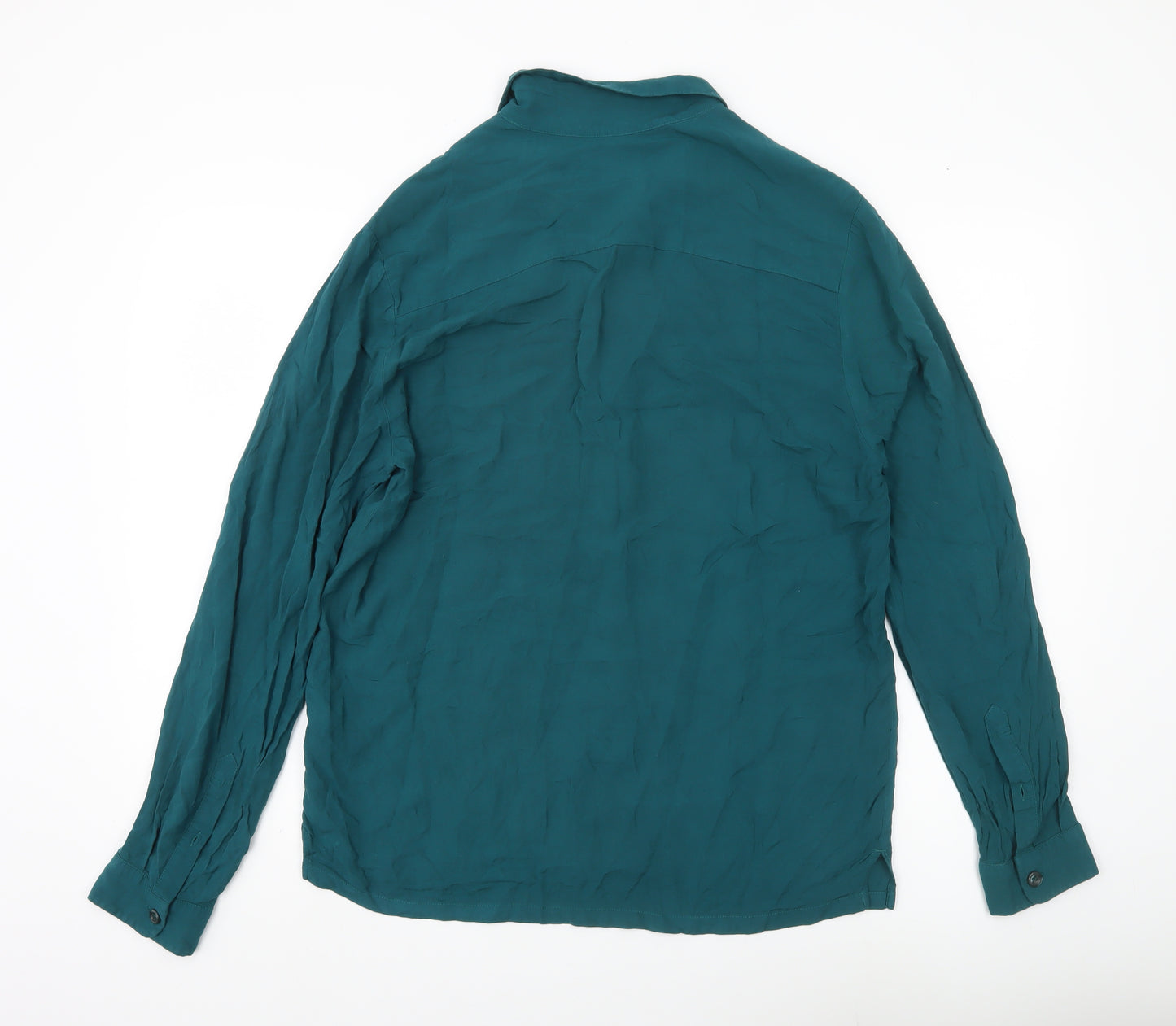Topman Men’s Green M Viscose Long Sleeve Button-Up Shirt