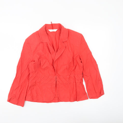 Marks and Spencer Women’s Red Single-Breasted Suit Jacket UK 10 Linen Blend