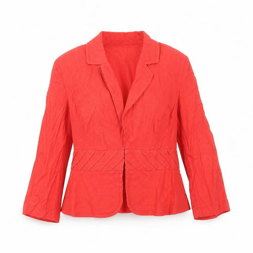 Marks and Spencer Women’s Red Single-Breasted Suit Jacket UK 10 Linen Blend