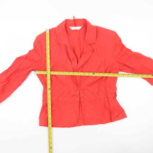 Marks and Spencer Women’s Red Single-Breasted Suit Jacket UK 10 Linen Blend