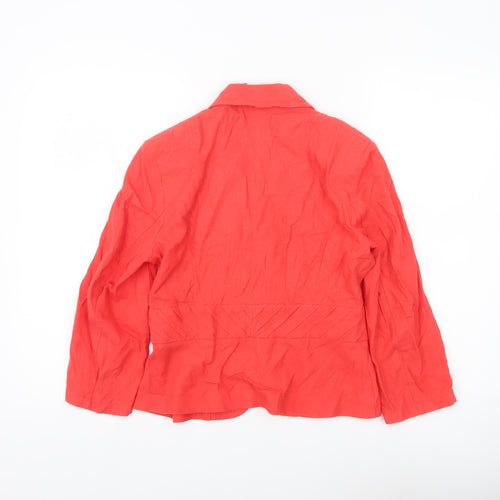 Marks and Spencer Women’s Red Single-Breasted Suit Jacket UK 10 Linen Blend