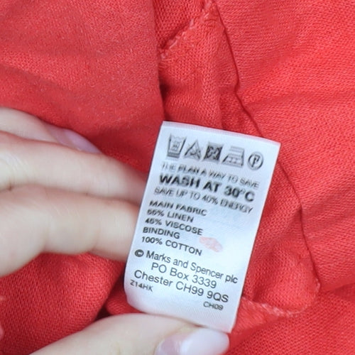 Marks and Spencer Women’s Red Single-Breasted Suit Jacket UK 10 Linen Blend