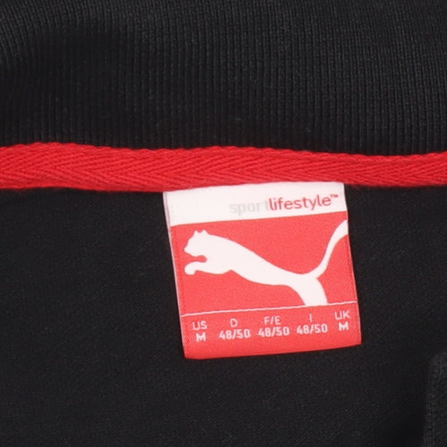 Puma Men's Black Medium Polo Shirt Short Sleeve Cotton Sport
