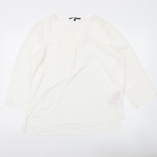 Vero Moda Women’s White Tunic Blouse XL 3/4 Sleeve V-Neck