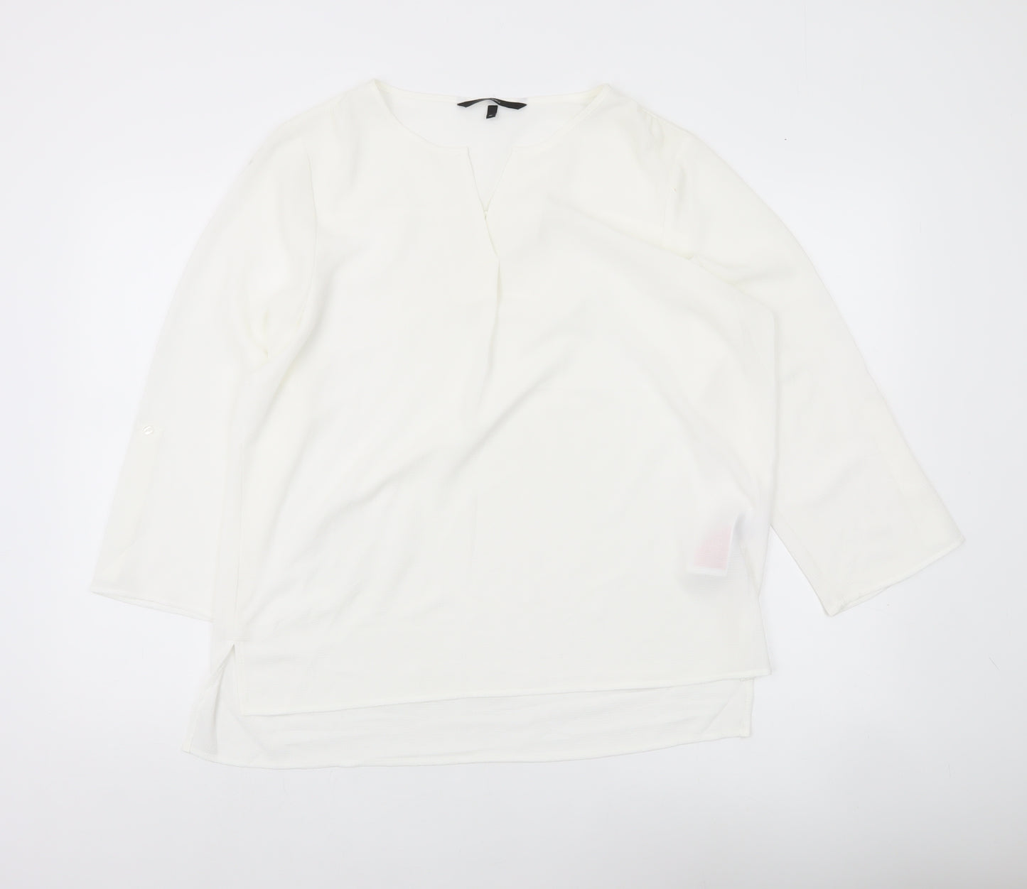 Vero Moda Women’s White Tunic Blouse XL 3/4 Sleeve V-Neck