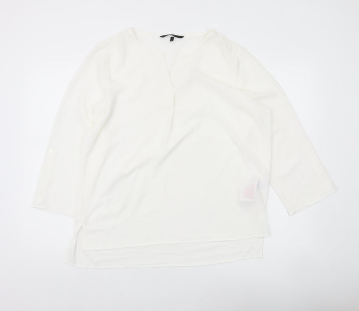 Vero Moda Women’s White Tunic Blouse XL 3/4 Sleeve V-Neck