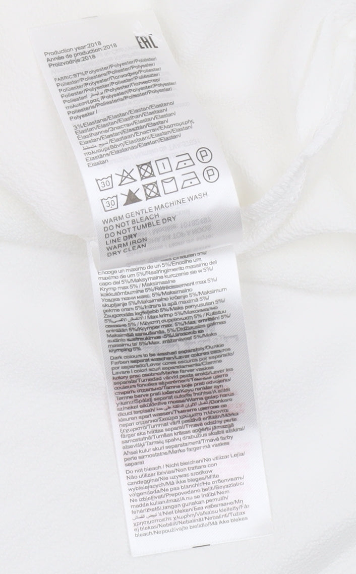 Vero Moda Women’s White Tunic Blouse XL 3/4 Sleeve V-Neck