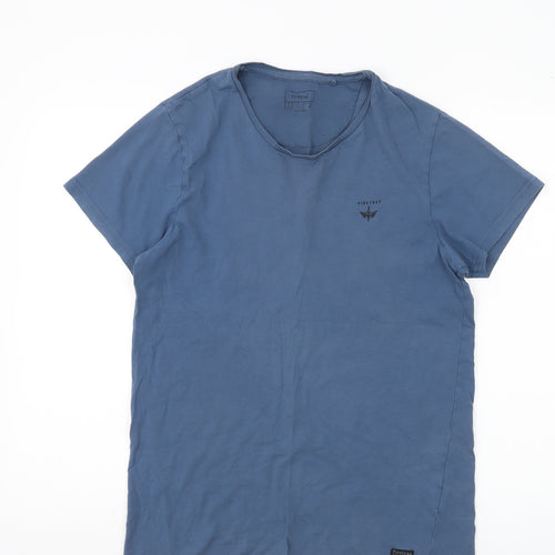 Firetrap Men's Blue Small Cotton Crew Neck Short Sleeve T-Shirt