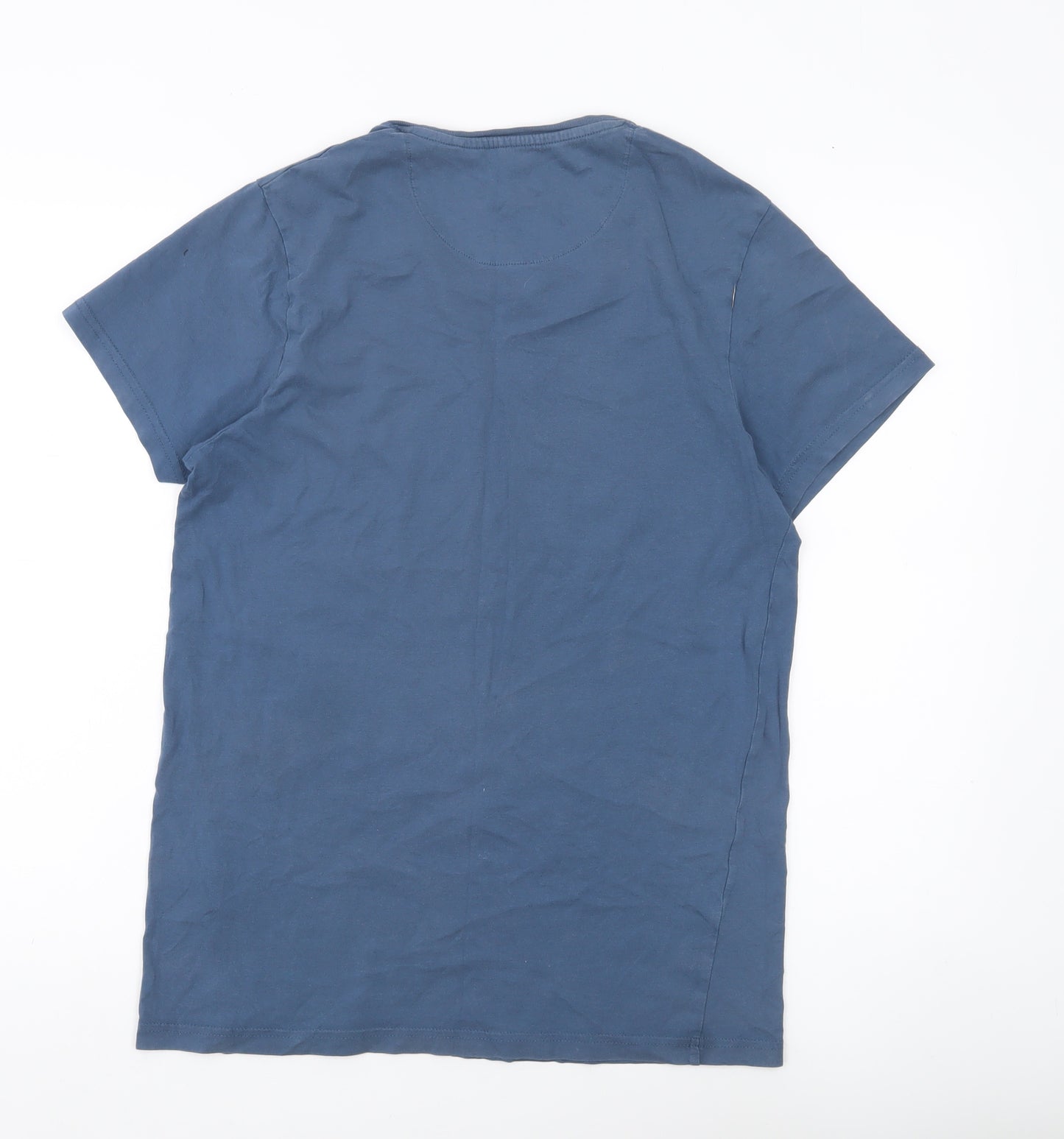 Firetrap Men's Blue Small Cotton Crew Neck Short Sleeve T-Shirt